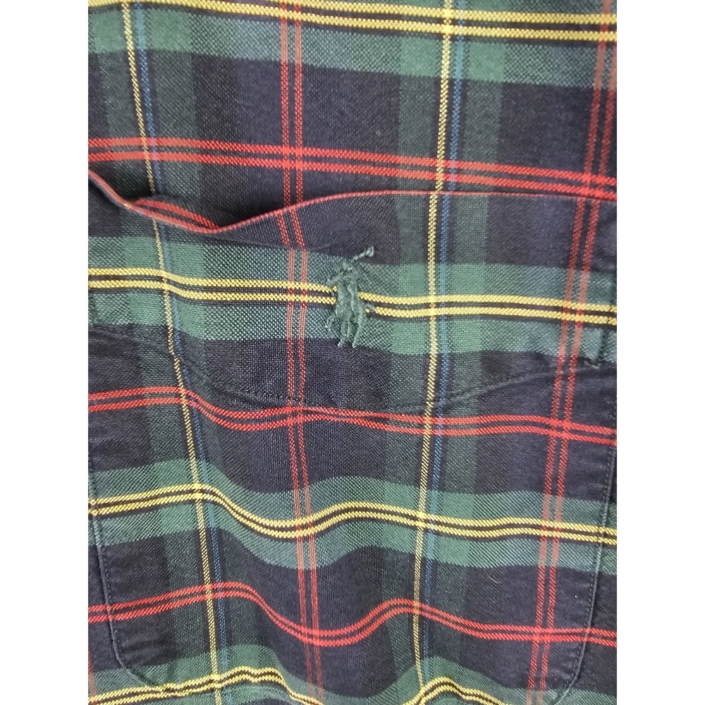 Vintage 90s Ralph Lauren The Big Shirt Mens 2XL Heavy Flannel Tartan Plaid - Picture 7 of 13